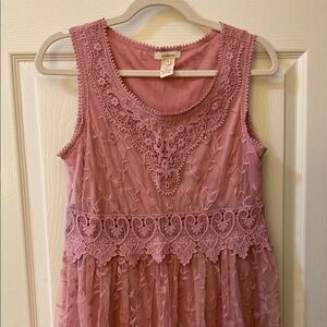 Sundance Pink Sleeveless Midi Sundress for Weddings